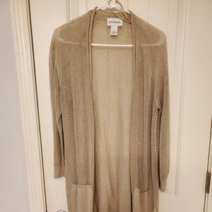 Gold metallic long cardigan